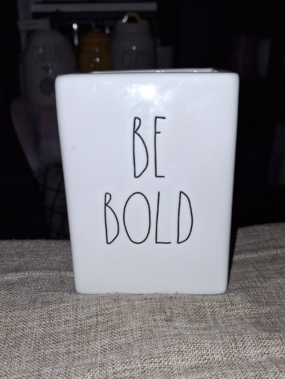 Rae Dunn White Ceramic Piece with Black Stamp